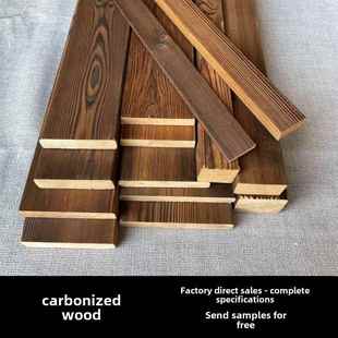 碳化木防腐蚀板木板木条木龙骨木方户外庭院地板墙板围栏围栏天花
