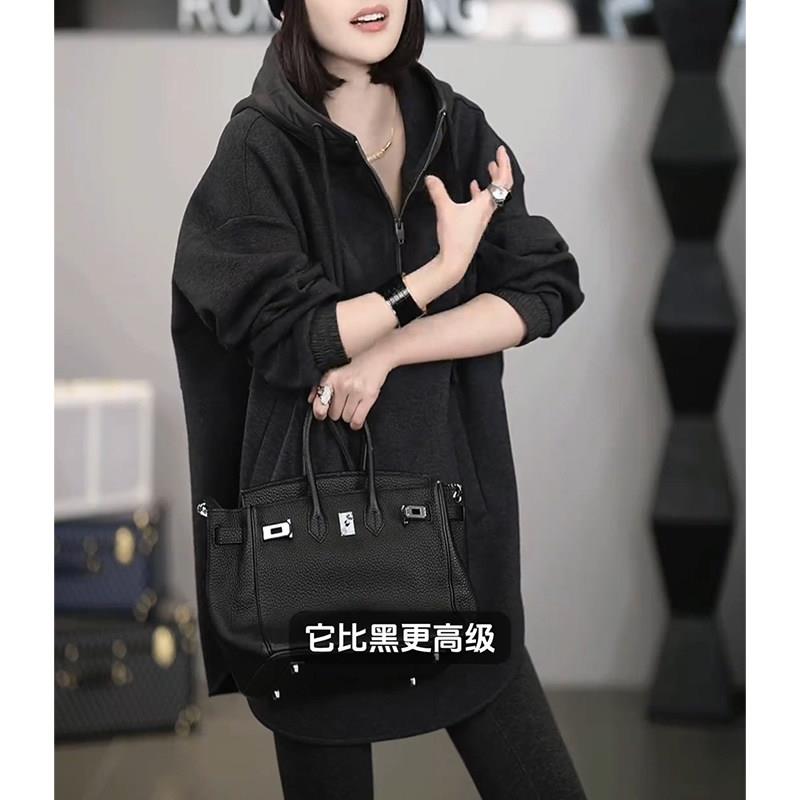 新品今年流行漂亮上衣2026春季新款法式设计感纯色长袖连帽长款卫