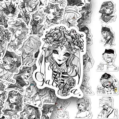 124张第五人格贴纸黑白绘画贴画游戏周边二次元装饰小图案diy手账
