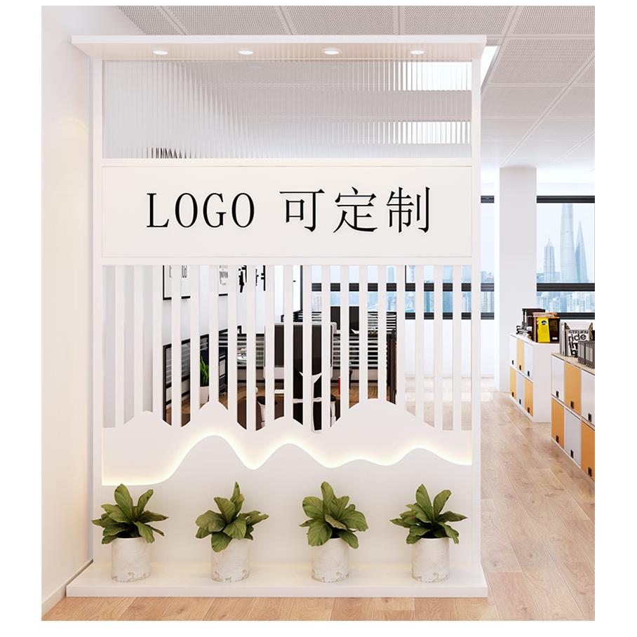 高档长虹进璃公司屏风隔断办公象室座屏现代铁艺玄关玻入户门移动