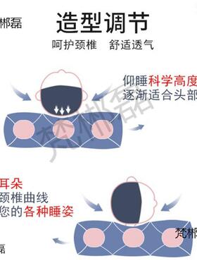 DTP9三孔颈椎枕头护颈枕玲珑耳枕不压耳朵全荞麦皮纯棉带孔漏