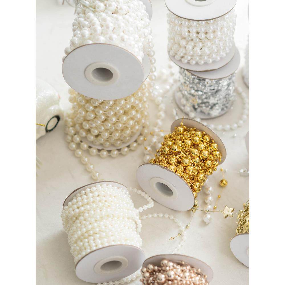 圣诞圆形串串珠炼圣诞树装饰DIY布置圣诞节装饰星星挂饰圣诞炼条