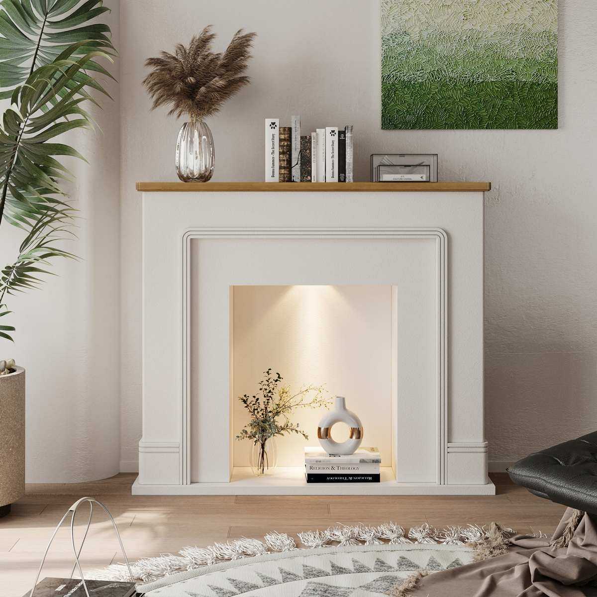 法式壁炉装饰柜仿真发光玄关柜北欧复古带灯壁炉柜颗粒ins客厅柜