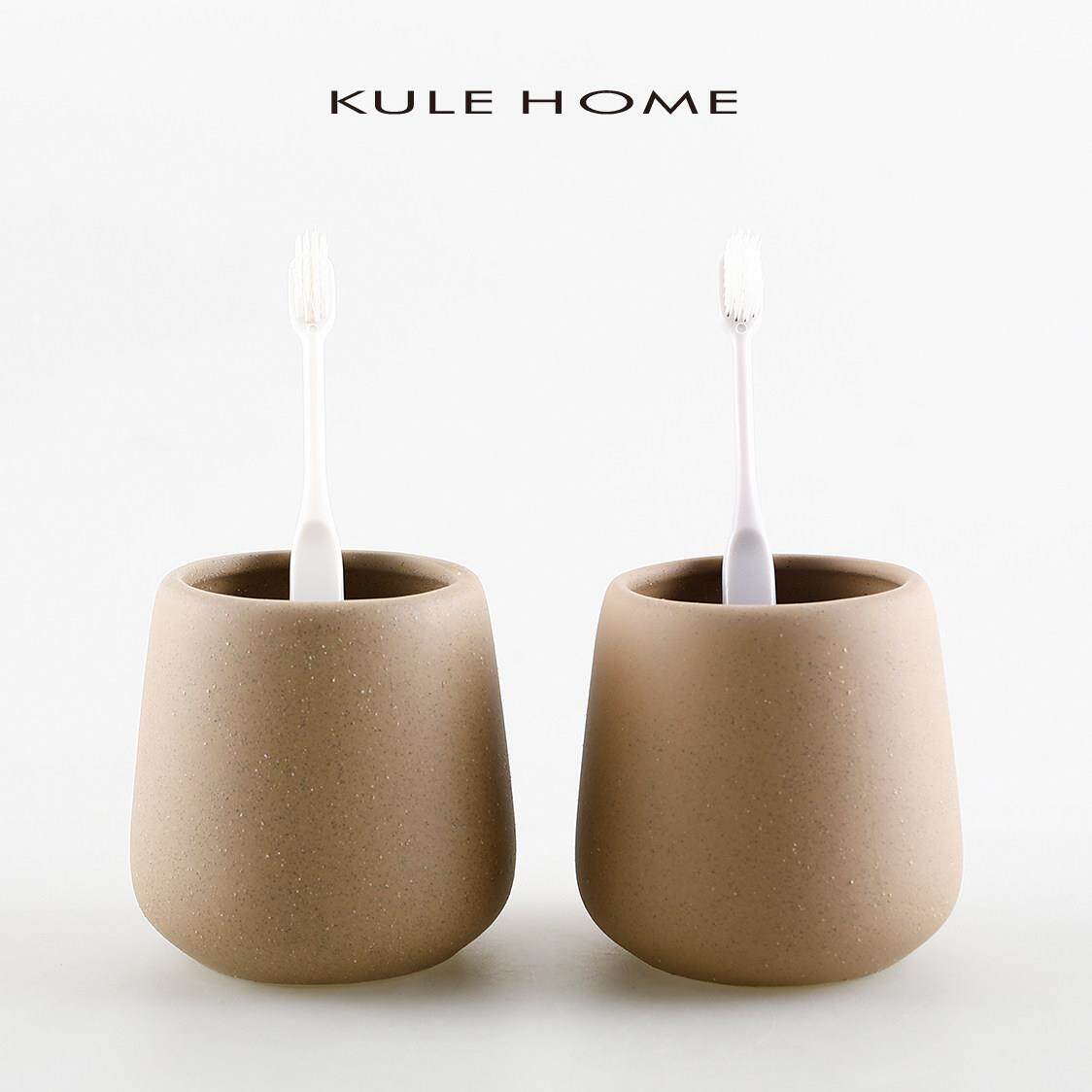 KULE HOME 简约陶瓷轻奢刷牙杯子家用洗漱杯情侣漱口杯酒店牙缸杯