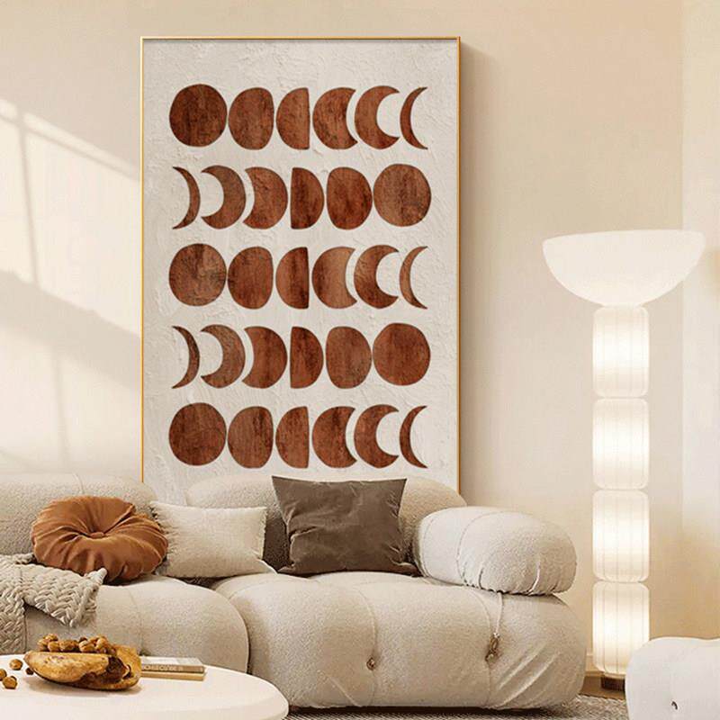 客厅装饰画现代简约沙发背景墙挂画北欧风橙色落地画玄关网红壁画