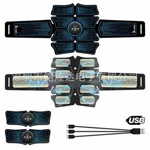 健健身手臂按摩锻炼仪六片腹肌腰带腰部八片腹三件套器腹部