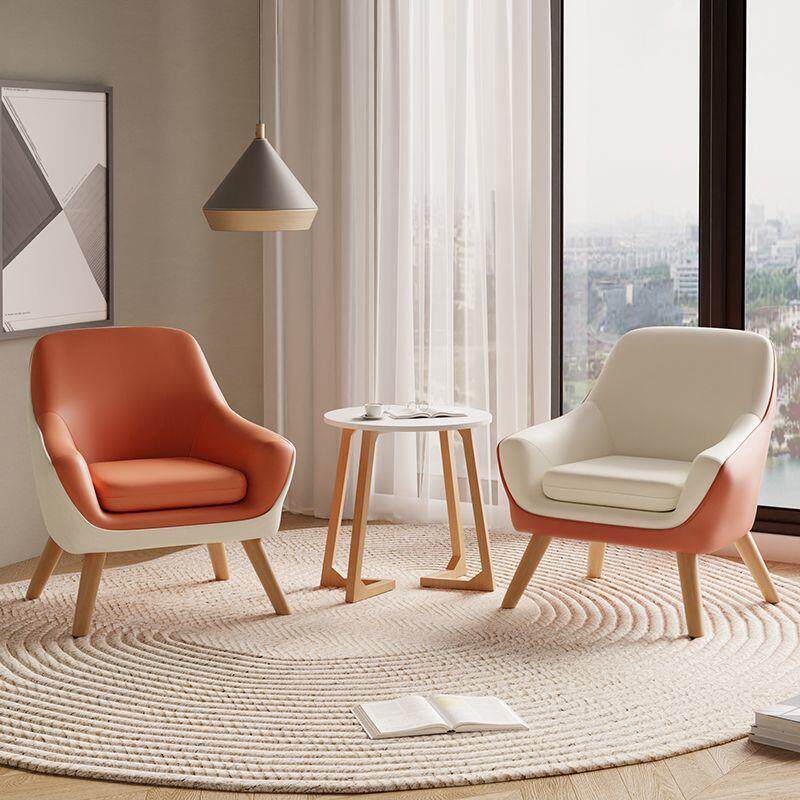 单人沙发椅阳台休闲椅子现代简约懒人沙发小户型卧室办公轻奢座椅