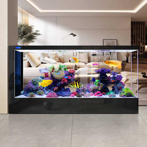 玻璃鱼缸客厅家用新款屏风隔断大型墙落地水族箱免换水生态金鱼缸