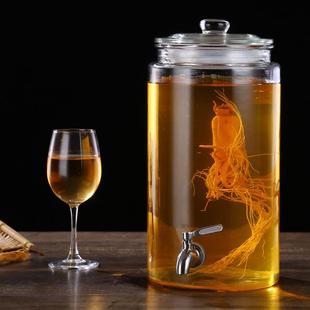 加厚玻璃泡酒瓶带龙头10斤20斤家用自酿酒泡酒玻璃瓶泡酒坛酒罐