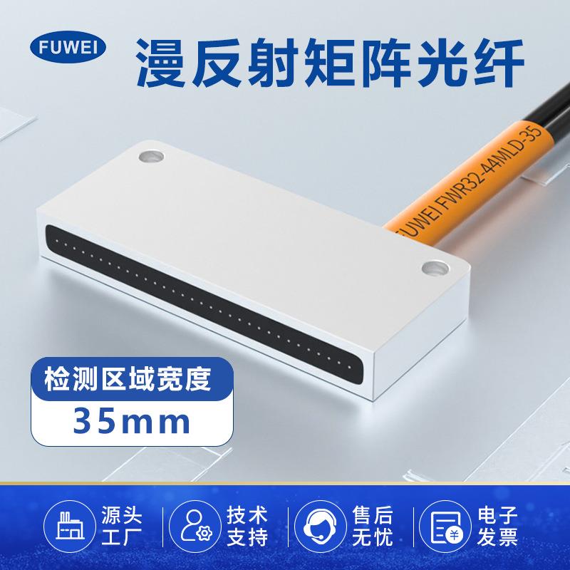 矩阵光纤传感器FWR2-44MLD-5反射区域矩形光栅光幕计数感应探头