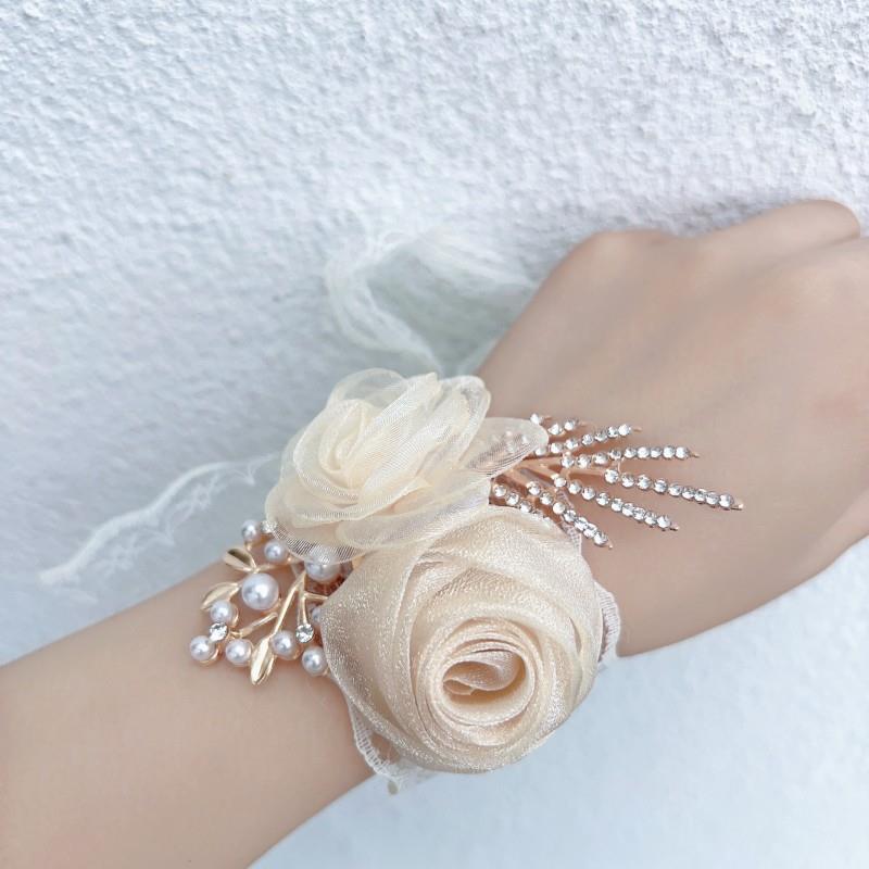 手/腕伴唯手腕花姐妹团手花高档美香花槟韩式小清新娘结婚手环