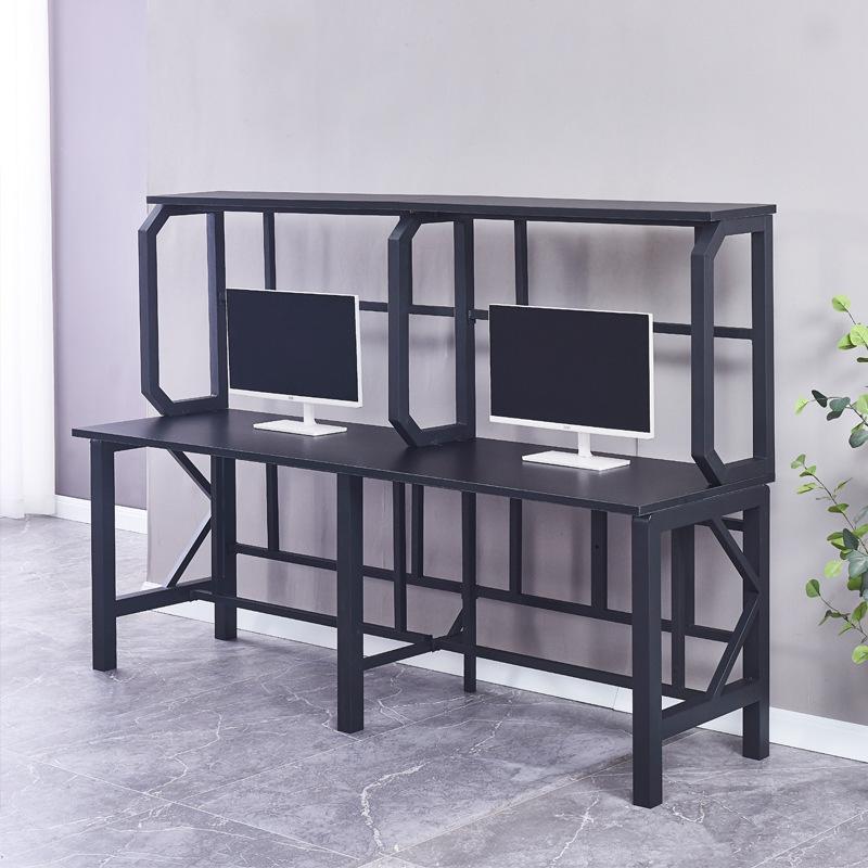 吧电竞房酒店网电脑桌套装联排桌台式办公桌椅机网咖竞RRT技子箱