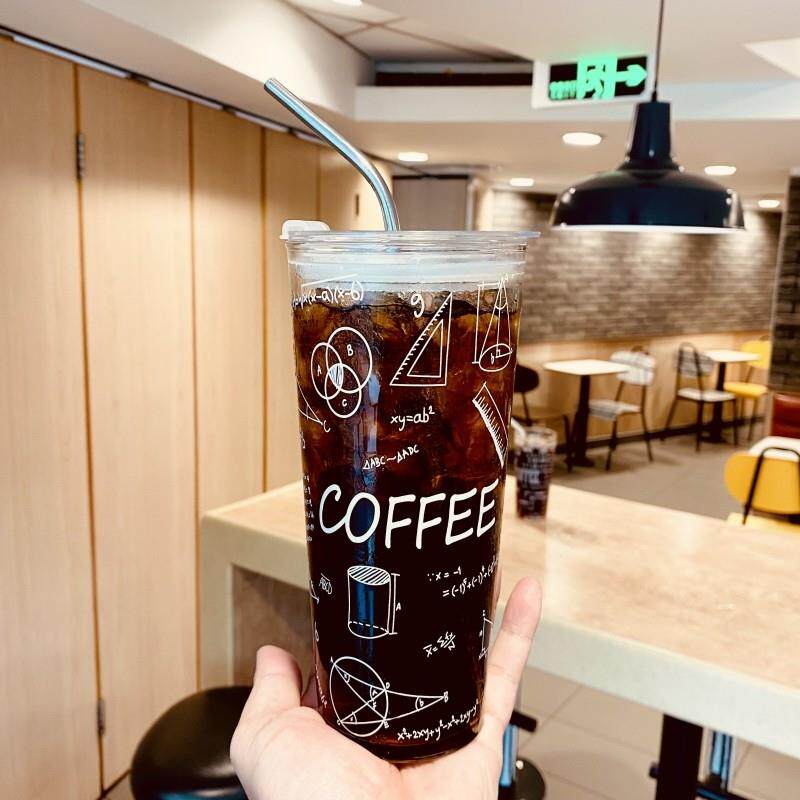 耐热、防爆、耐高温玻璃、大容量吸管水杯、办公用高值咖啡杯