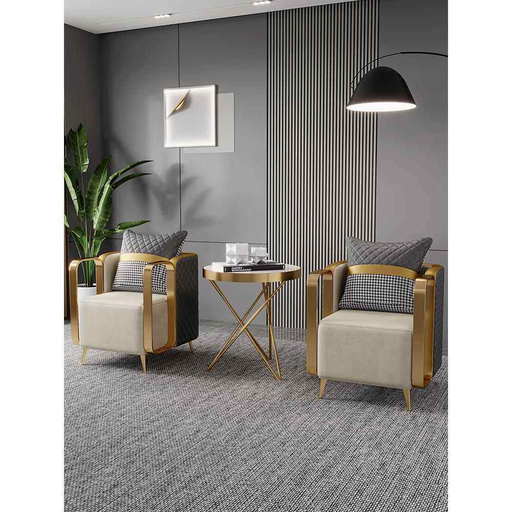 意式单人沙发椅子休闲客厅酒店洽谈阳台卧室轻奢现代设计师桌椅套