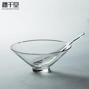 穗千堂耐热玻璃分茶器绿茶冷泡茶碗茶勺透明手工茶匙分茶勺点茶勺