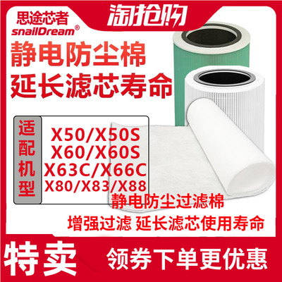 适配352空气净化器滤芯X50/60/63过滤网初效Y106/Y100防尘静电棉