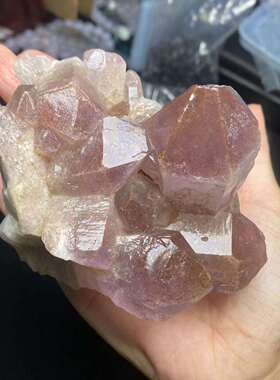 天然水晶紫水晶柱紫水晶原石摆件