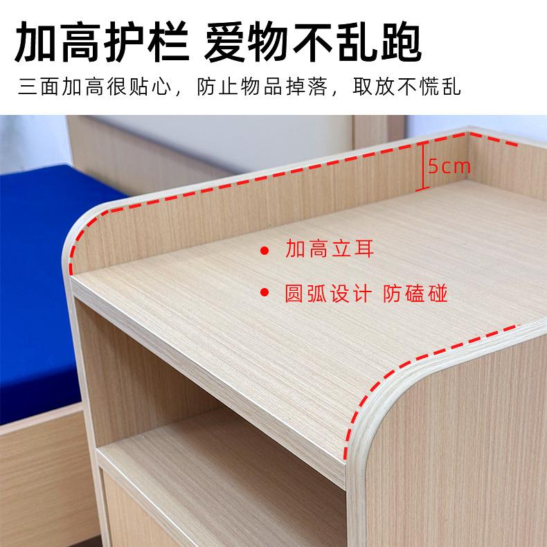 家用老人加厚床头柜木质颗粒板床头柜不锈钢面床头柜适老化床头柜