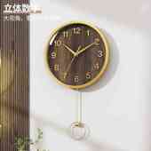 饰创意静音电波时钟 装 2024新款 现代简约钟表挂墙家用客厅挂钟中式