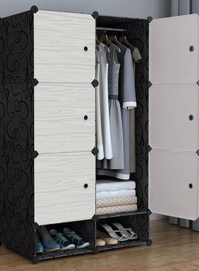 简易衣柜卧室家款用组装折叠大人收纳柜子布VDM出房儿童租0252新