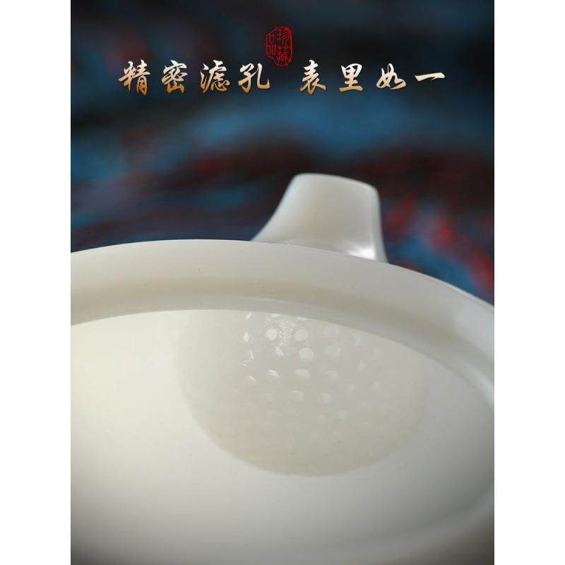 冰套冻DBC施西壶手工冰种羊泡脂玉白瓷茶壶高端家用装茶具功夫大