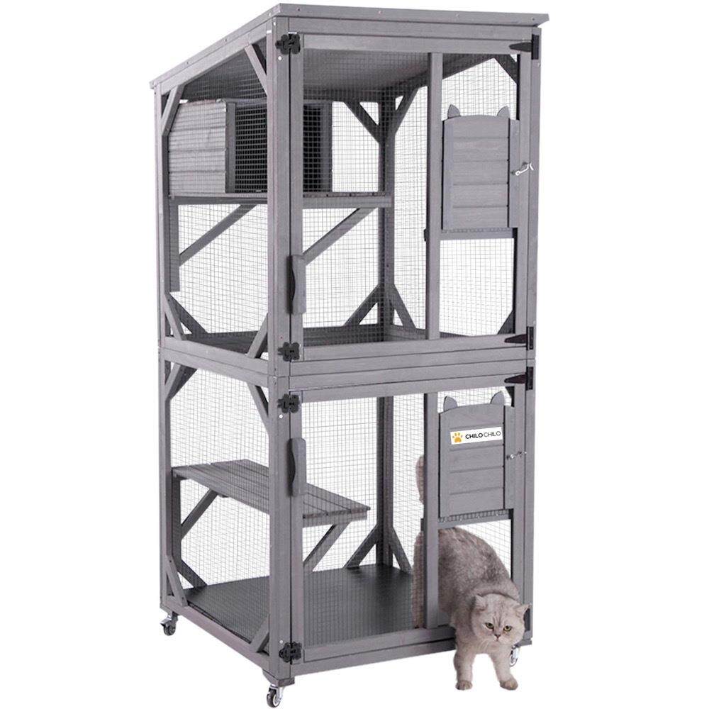 跨境出口木质猫笼户外宠物笼屋小宠笼