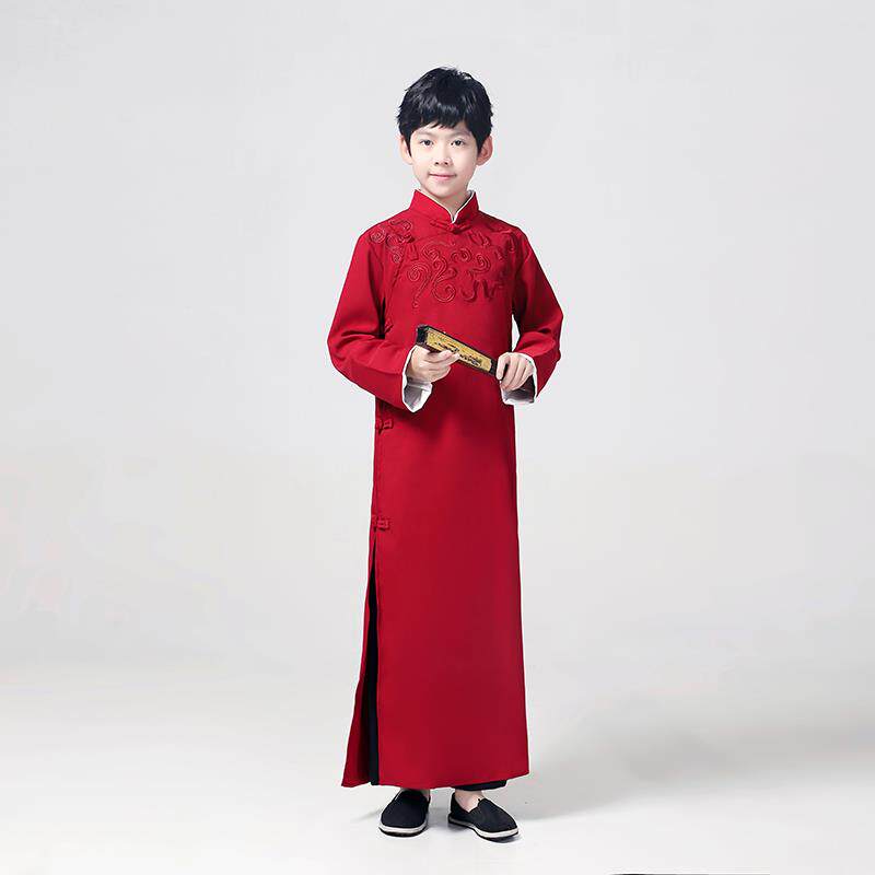 高档清万记原装长袍、装衣、中式童声式服、高档表演大服装、新旗