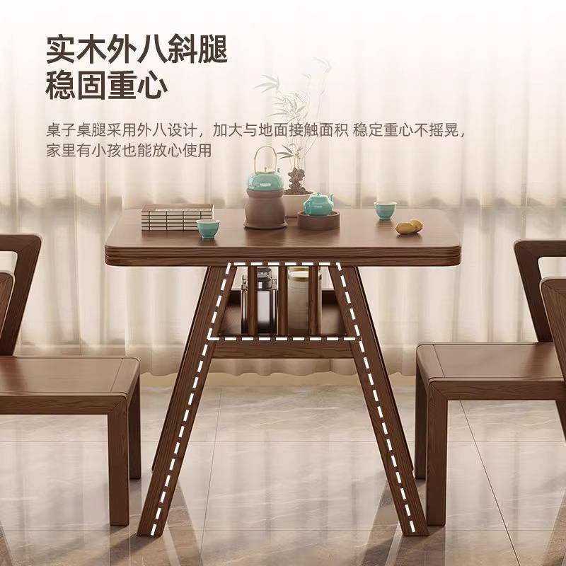 实木阳台茶桌椅组合休闲家用小茶桌三件套小户型实木喝茶看书桌椅