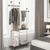 中古衣帽架落地卧室家用简易实木可移动次净风客厅复古挂衣架收纳