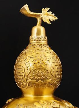 龙凤葫芦全铜葫芦摆件家居装饰摆设客厅办公室工艺品玄关招财摆件