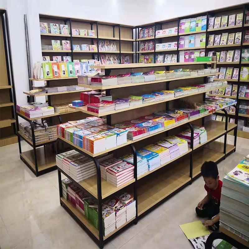 超市货架体单面挂钩YLD20501货架文具架店书本货钢木可调双节文店