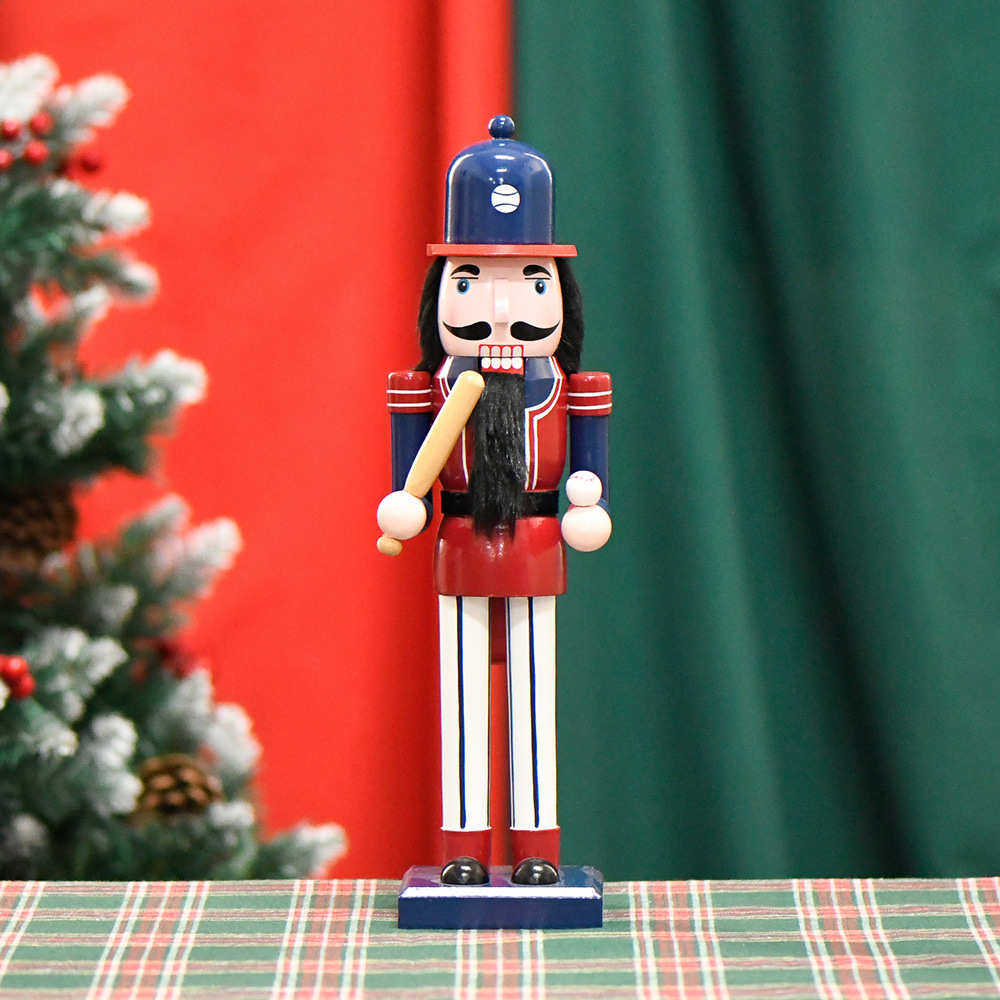 24新款36CM棒球手胡桃夹子职业胡桃兵实木装饰摆件工艺品圣诞摆件