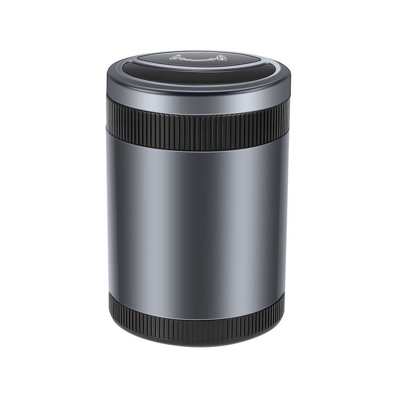 创意便携个性自动汽车烟灰缸 多功能带盖LED灯充电车载烟灰缸