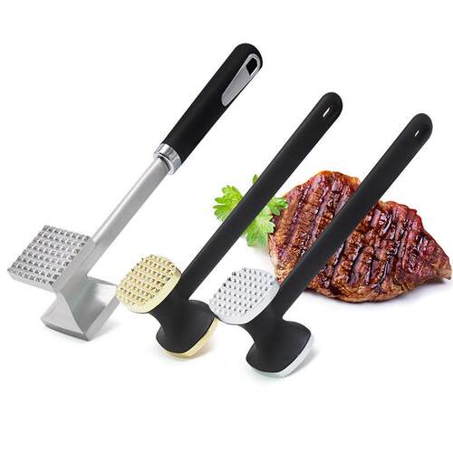 煎牛扒松肉厨房小工具 不锈钢家用嫩肉锤 双面断筋器牛肉锤