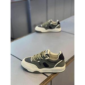 欧洲站男鞋春秋新款皮面透气阿甘鞋潮流运动休闲鞋系带低帮小白鞋