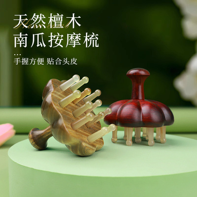 小李子牛角头皮按摩梳子头部经络梳养发头疗疏通檀木梳子头疗神器
