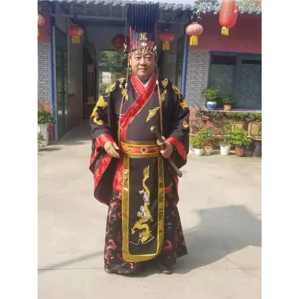 高档古代秦始服装秦朝皇帝服大皇王汉武大帝天服子龙袍戏服楼影演