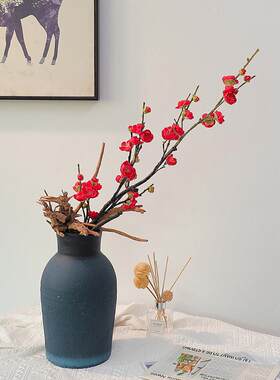 仿真梅花假腊梅干枝假花仿真花餐桌摆设高级仿生花装饰花花艺摆件