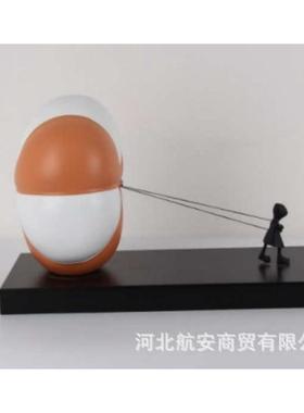 现代简约创意卡通可爱人物摆件样板房售楼处儿童房软装饰品工艺品