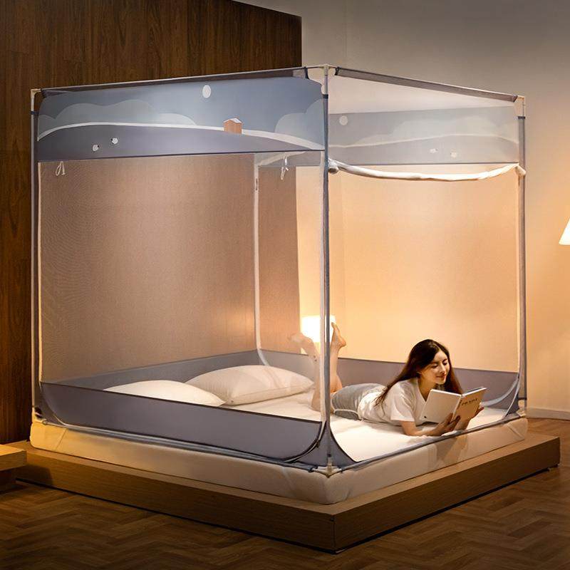 蚊帐家用卧室2025新款纹账高端蒙古包防摔儿童支架杆加粗加厚蚊帐