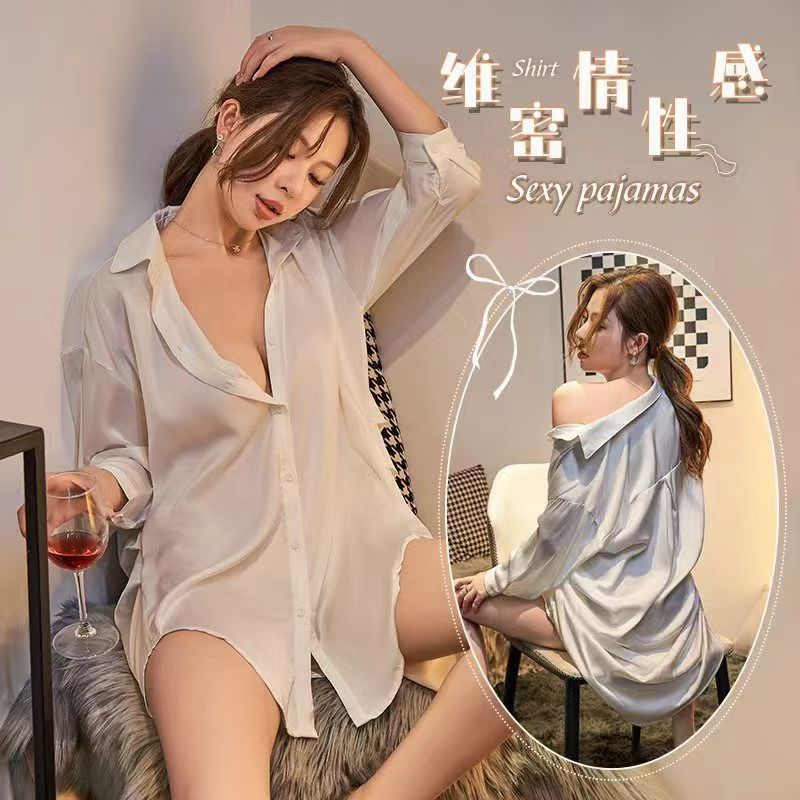 男朋友性感衬衫女士诱惑宽松衬衫