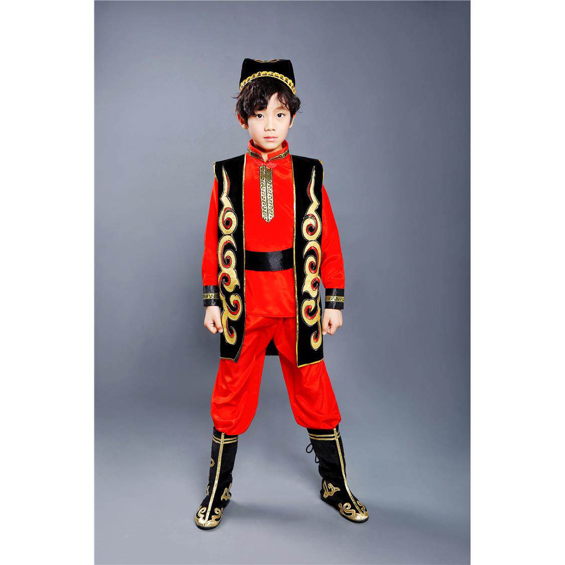正品六一高哈档童儿印度新疆舞蹈演出服萨男女维吾尔族表演服克族