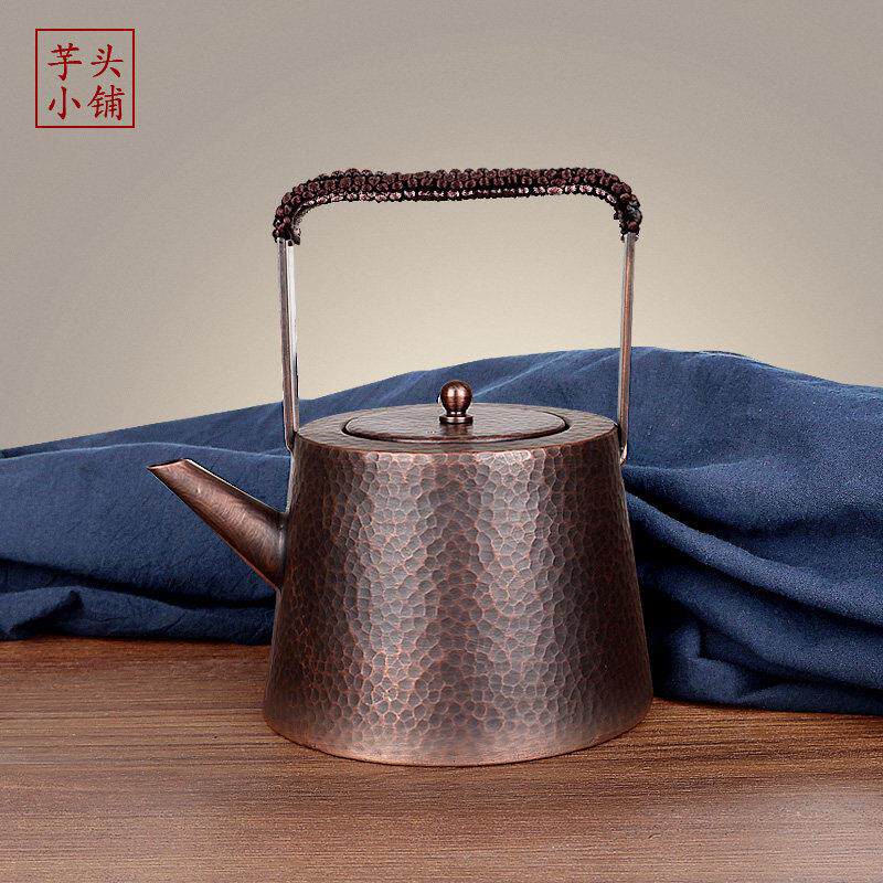 中式复古家用创意紫铜烧水壶提梁壶功夫泡茶铜壶家用手工加厚礼品