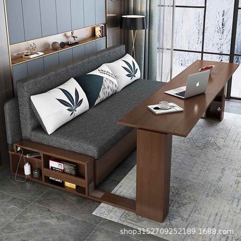 实木沙发床多功能两用客厅小户型可折叠简易双人现代简约储物沙发