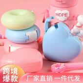 新款 创意礼品便携卡通甜甜圈爱心文具胶带座手账学生文具塑 爆款