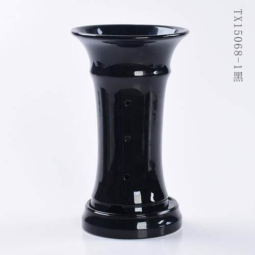 高档陶瓷花瓶花插小花花器创客意简约现代厅艺术花干摆件盆黑白色