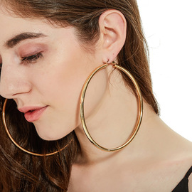 欧美夸张流行大圈朋克耳环女fashion metal hoop earrings ladies