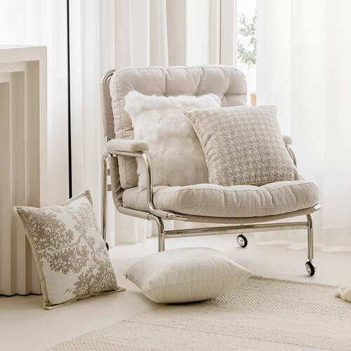 轻法式沙发抱枕套米色轻奢客厅靠枕样板间床头靠垫靠包轻奢风