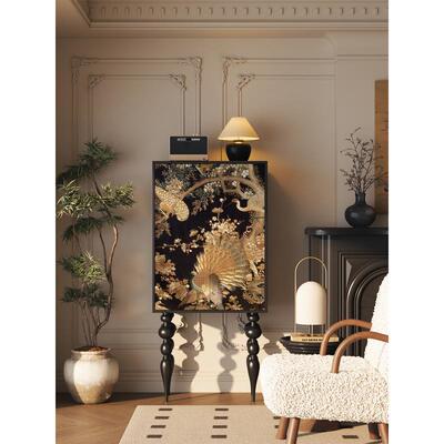 法式中国风玄关餐边柜入户实木高柜客脚多功储物柜一厅体LJY装能