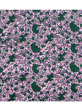 Wax dyed fabric, printed and dyed flower patterned